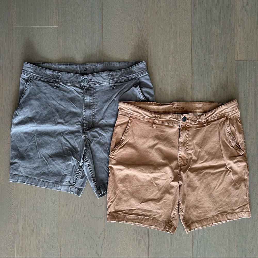 Kolby Grey & Tan Slim Khaki Short Bundle